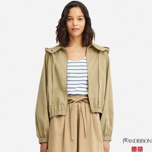 JW Anderson x Uniqlo Tan Chore Utility‎ Dolman Sleeve Parka Jacket Women's Sz XL